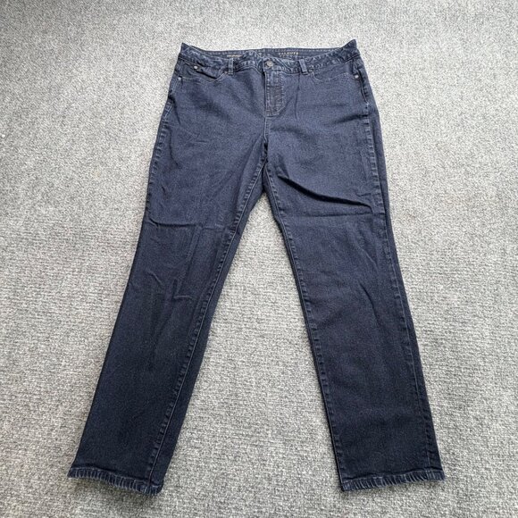 Talbots Signature Ankle Jeans Womens 16 Blue Stretch‎ 36x27.5 Cowgirl Comfy - Picture 1 of 11